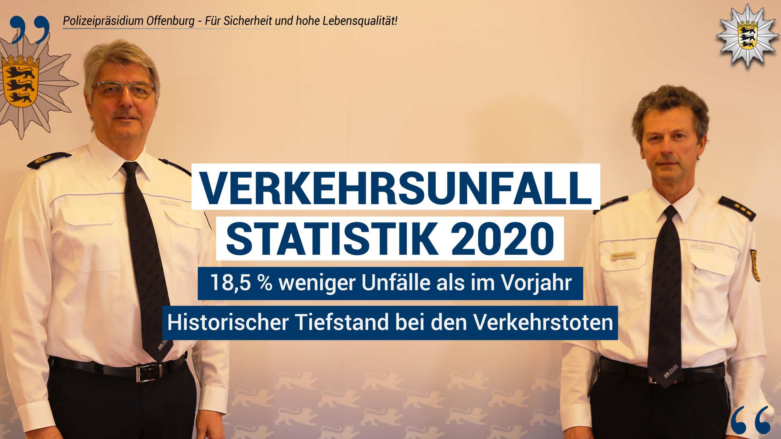 Polizeipräsidium Offenburg, Verkehrsunfall Statistik 2020