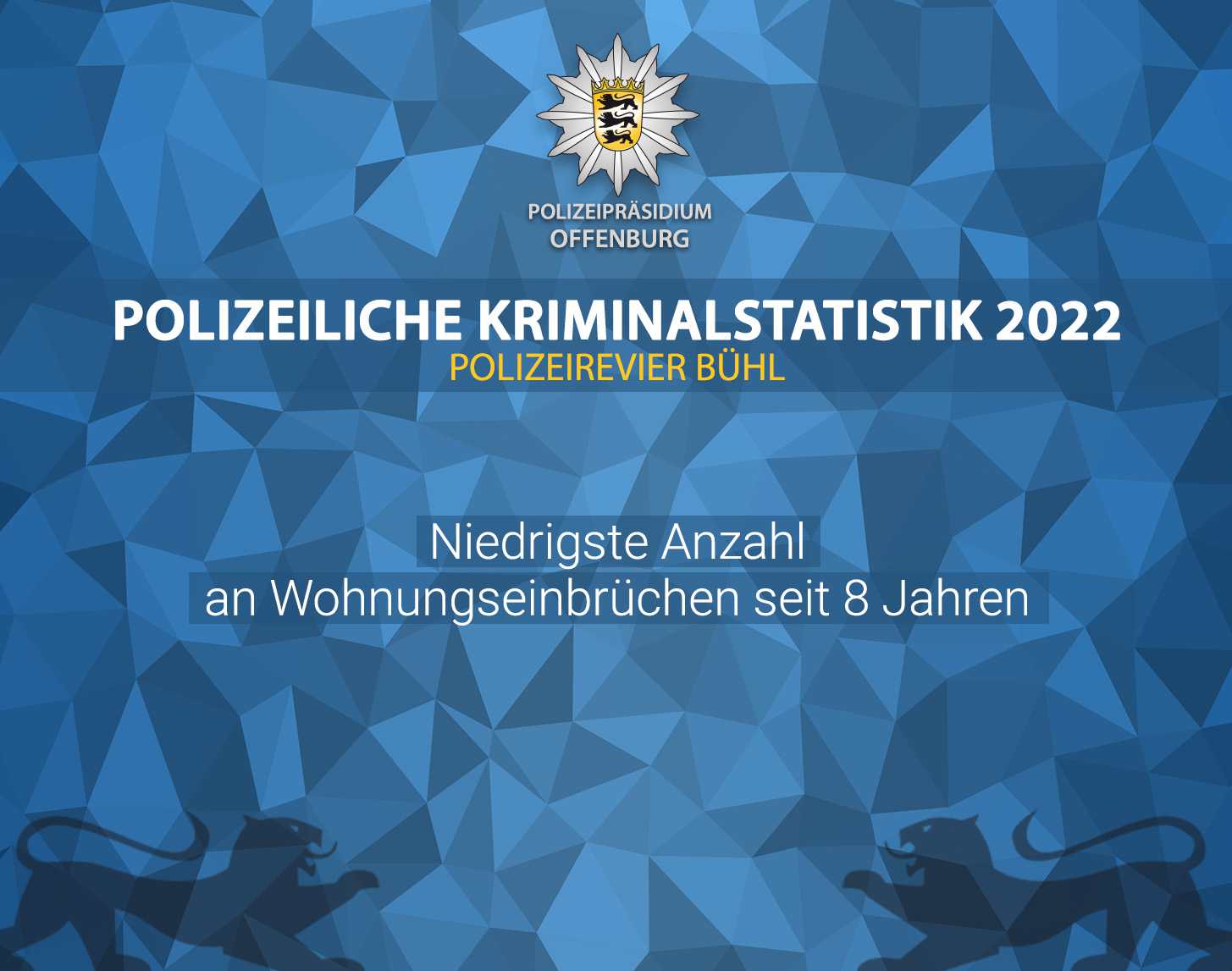 PKS 2022 Polizeirevier Bühl - Bild - Niedrigste Anzahl an Wohnungseinbrüchen seit 8 Jahren