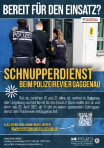 Plakat Schnupperdienst Polizeirevier Gaggenau